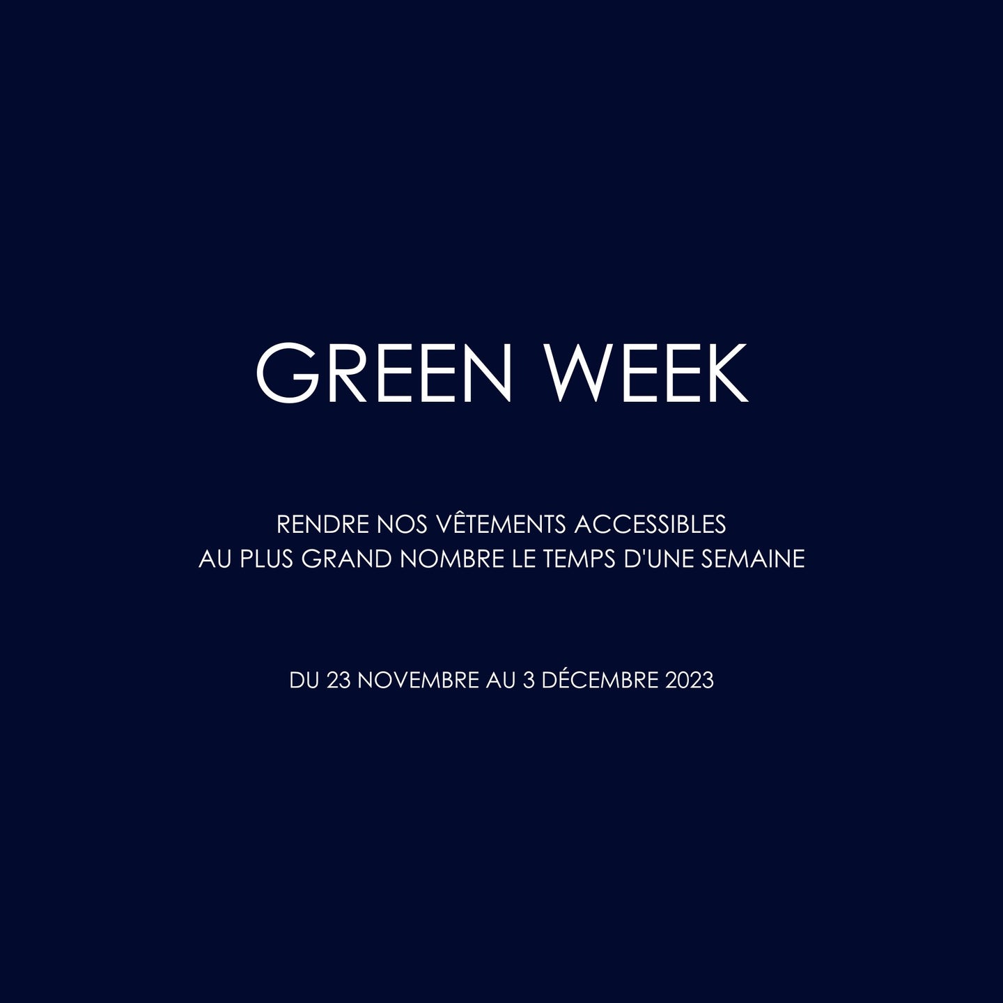 FIN DE LA GREEN WEEK DANS