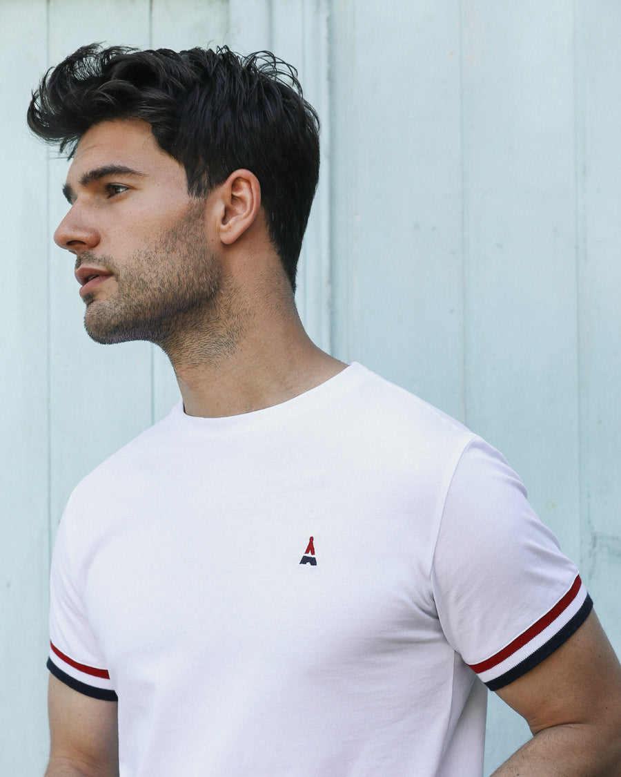 T-shirt bleu blanc rouge homme