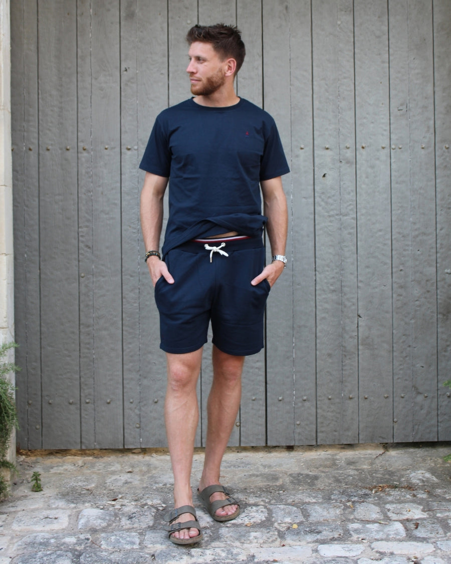 SHORT BLEU MARINE CÉLÉSTIN | COTON BIO