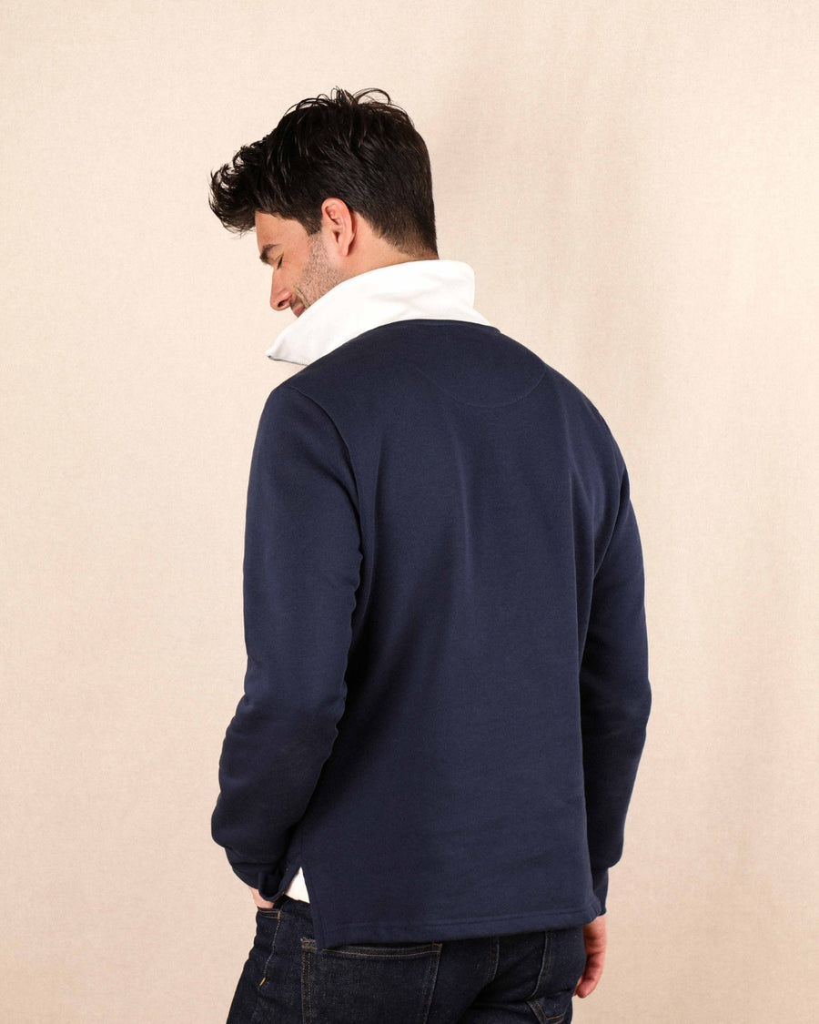 sweat bleu blanc homme