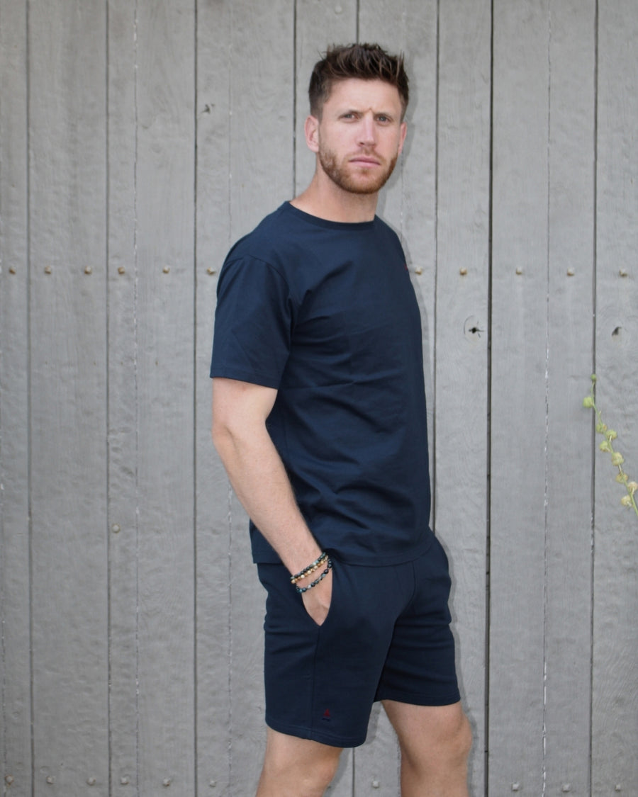 SHORT BLEU MARINE CÉLÉSTIN | COTON BIO