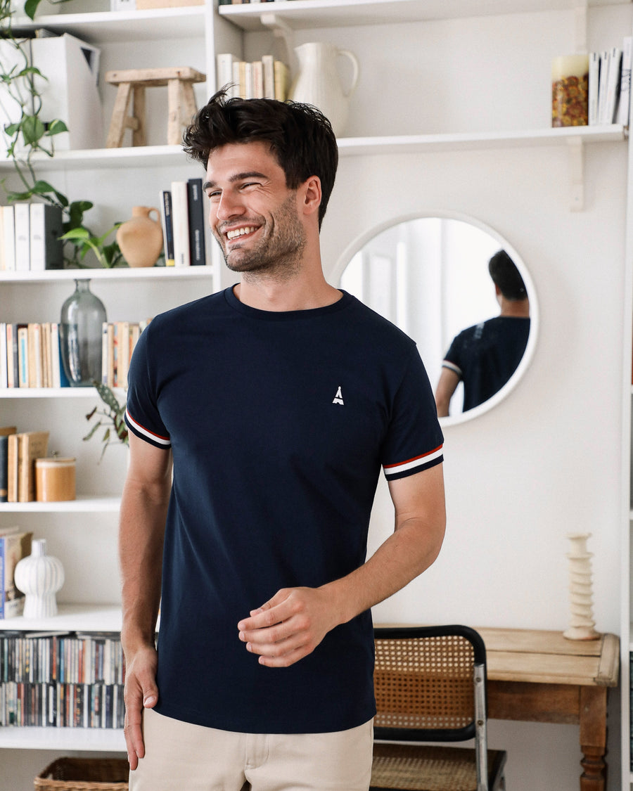 t-shirt bleu marine homme