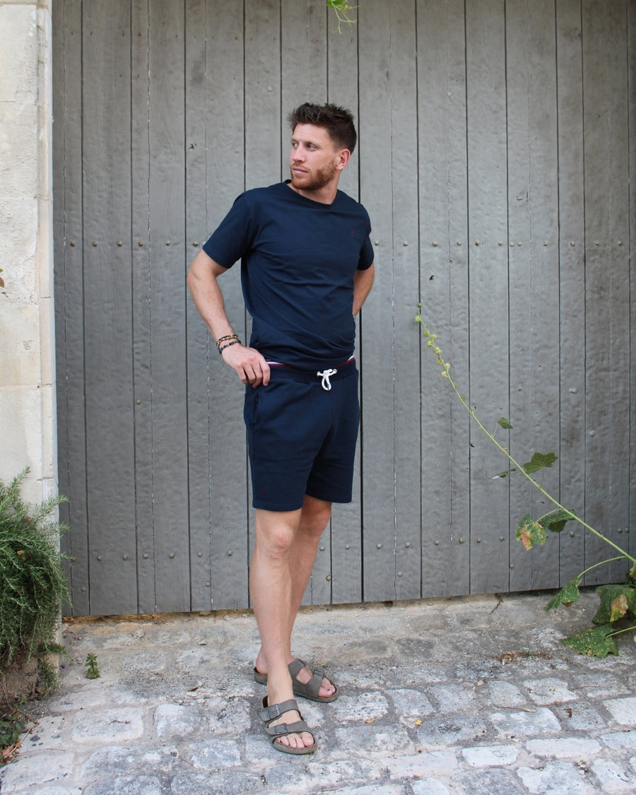 SHORT BLEU MARINE CÉLÉSTIN | COTON BIO