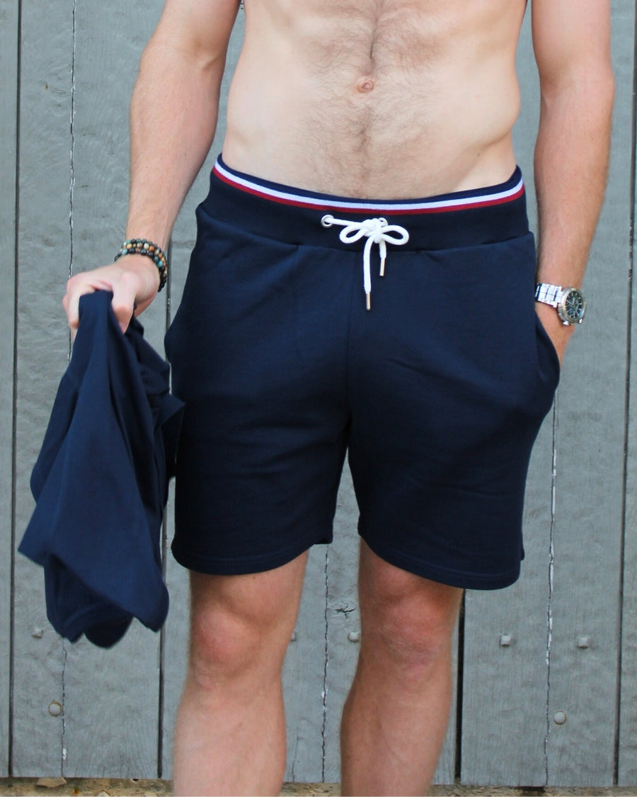 SHORT BLEU MARINE CÉLÉSTIN | COTON BIO