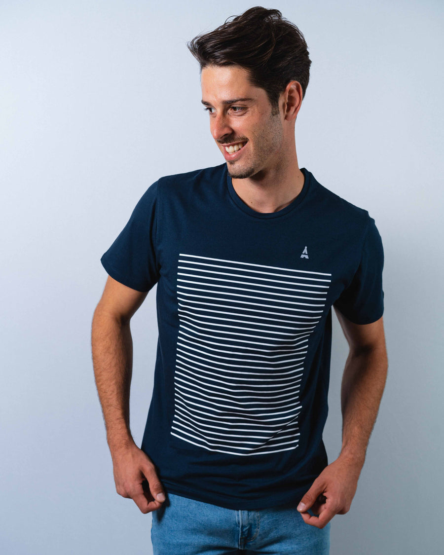 T-SHIRT MARINIÈRE BLEU | COTON BIO