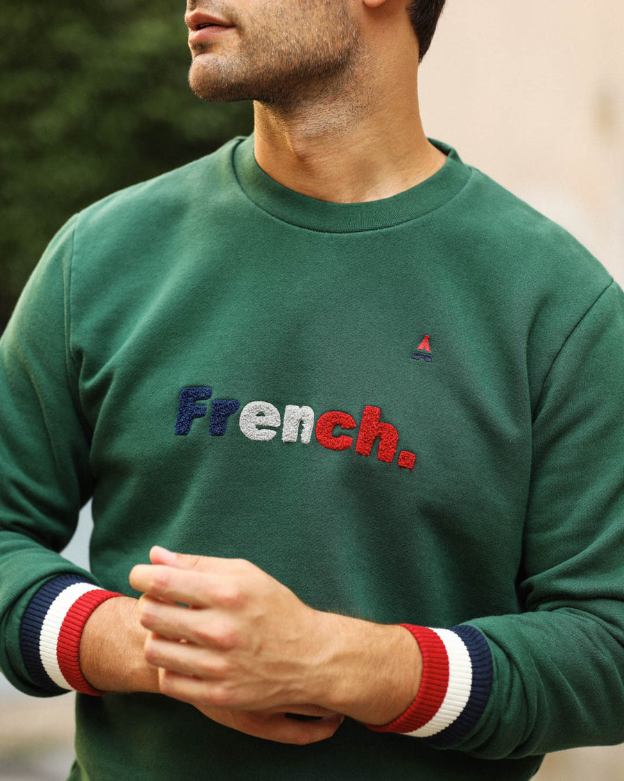 SWEAT BRUNO VERT | COTON BIO
