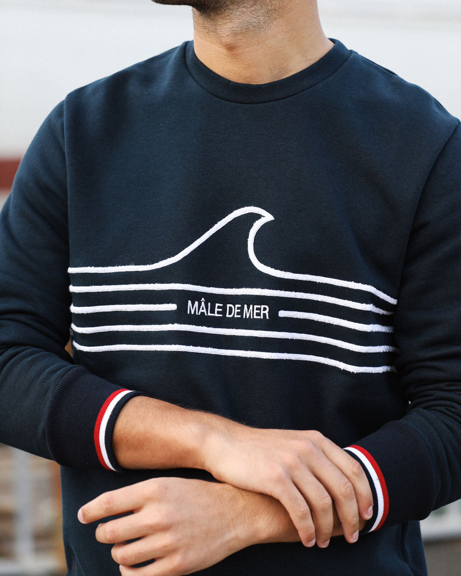 SWEAT BLEU POUR MARINE HOMME
