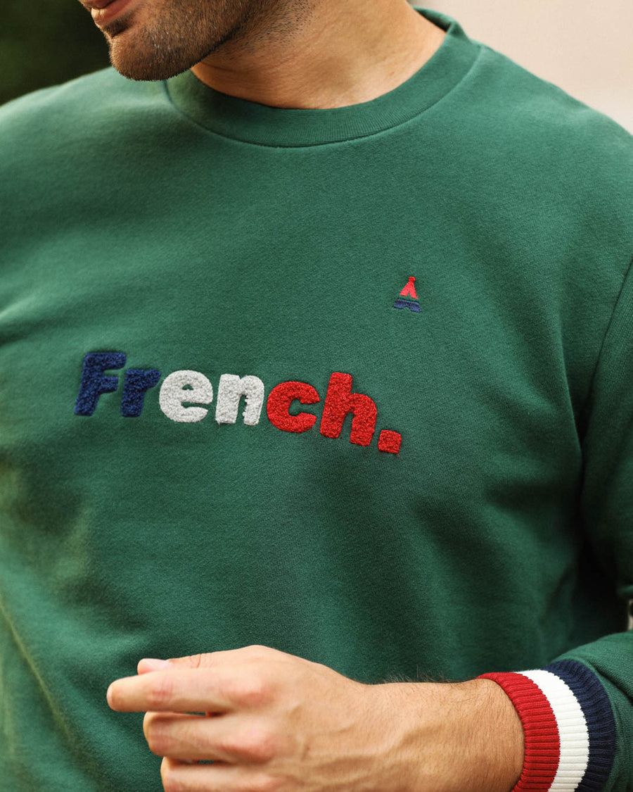 SWEAT BRUNO VERT | COTON BIO