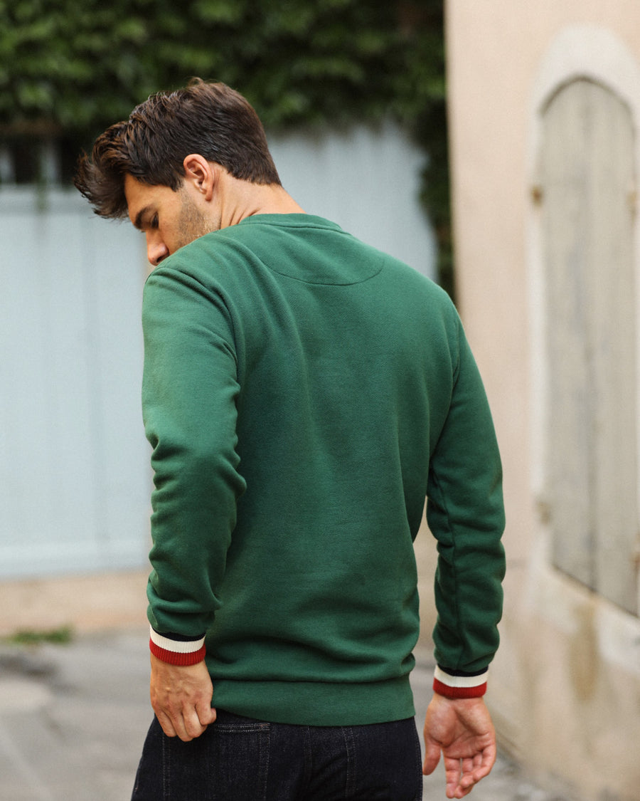 SWEAT BRUNO VERT | COTON BIO
