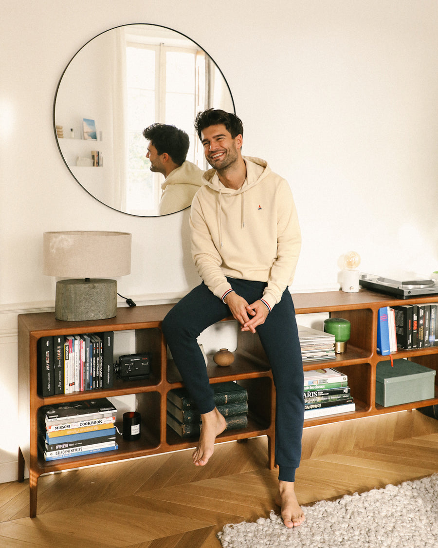 Sweat à capuche beige