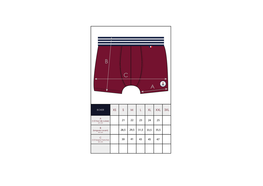 guide taille boxer bordeaux