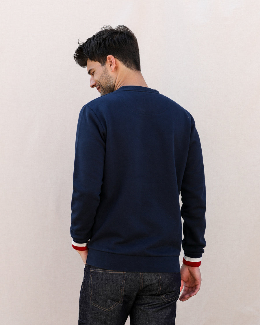 SWEATSHIRT BRUNO BLEU - COTON BIO