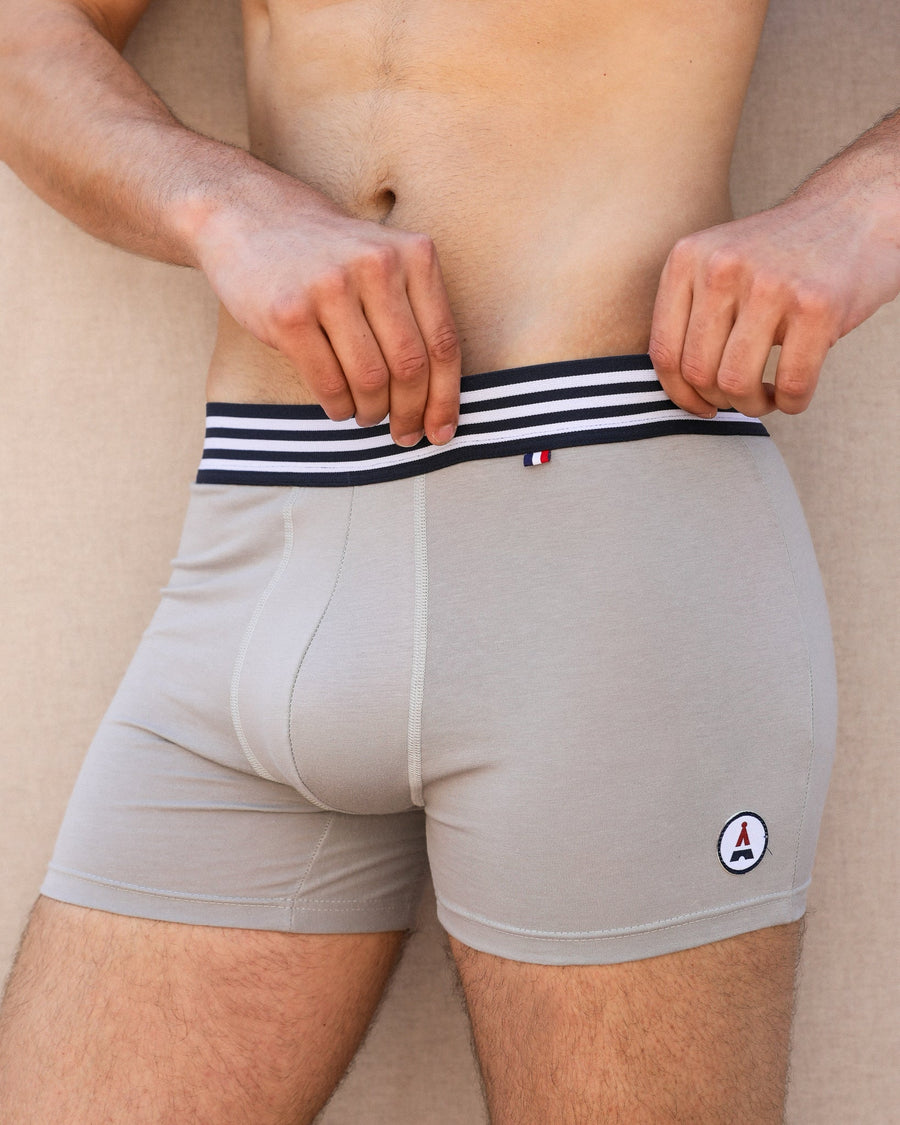 BOXER BEN - GRIS - MADE IN FRANCE & BIO