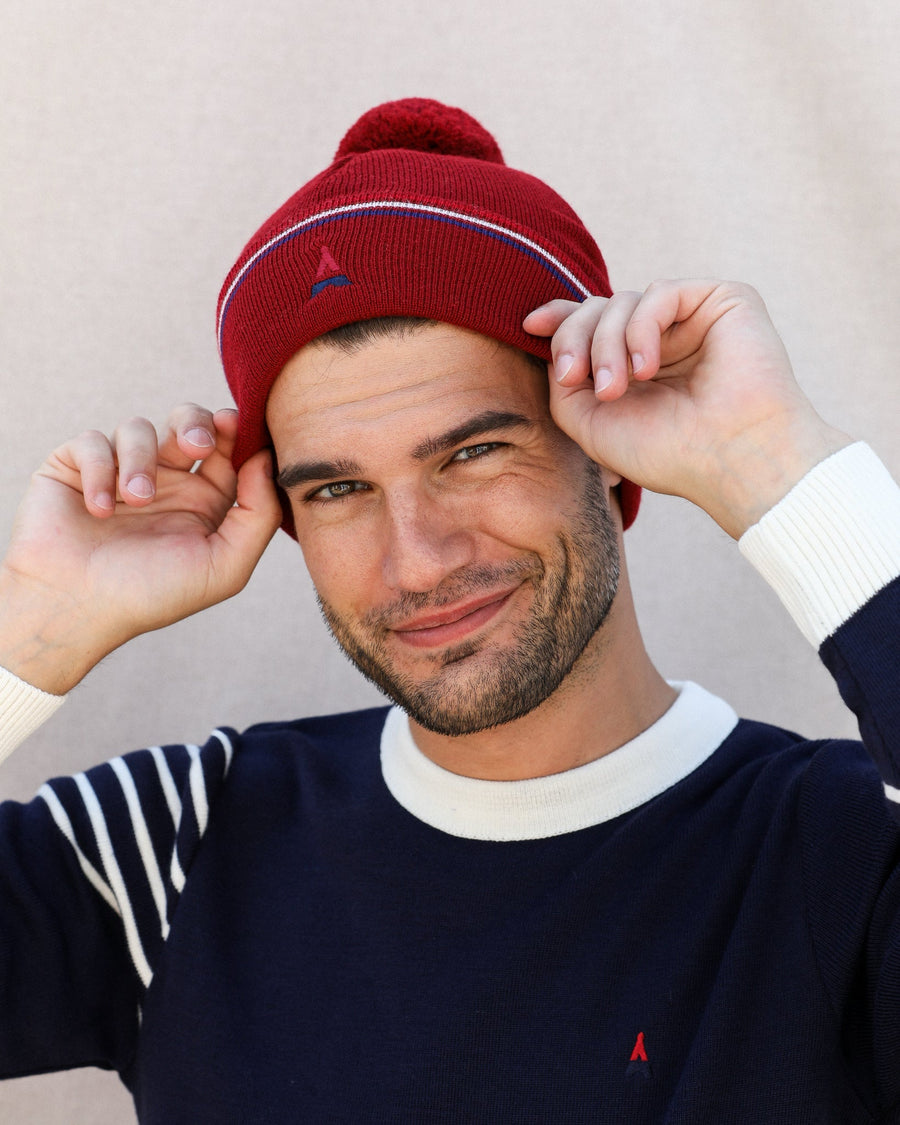 Bonnet rouge homme