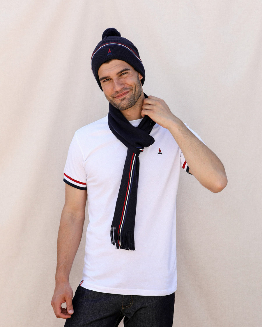 Bonnet bleu marine homme