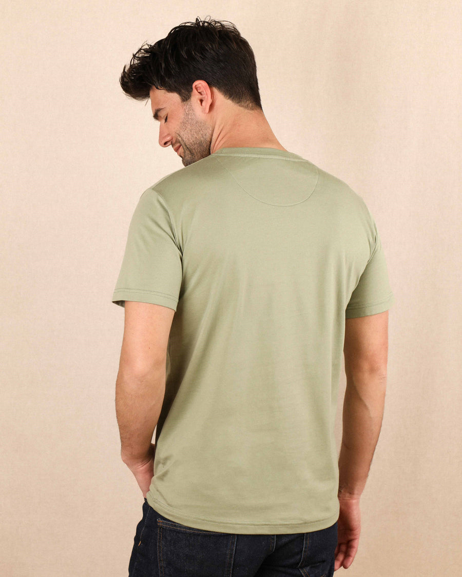 T-SHIRT HOMME VERT SAUGE - COTON BIO - PRÉCOMMANDE