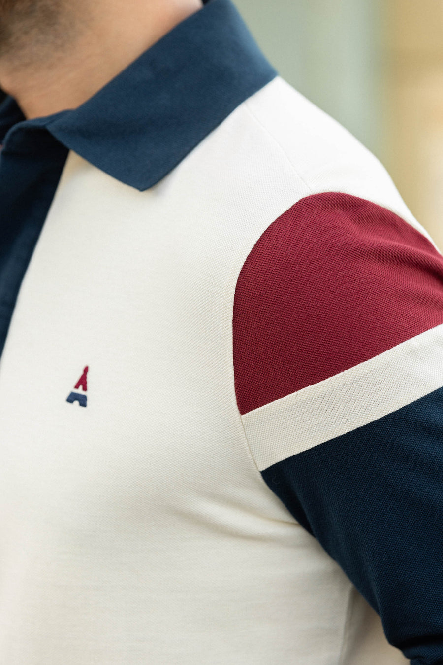 POLO MANCHE LONGUE BEIGE |  MAURICE | COTON BIO