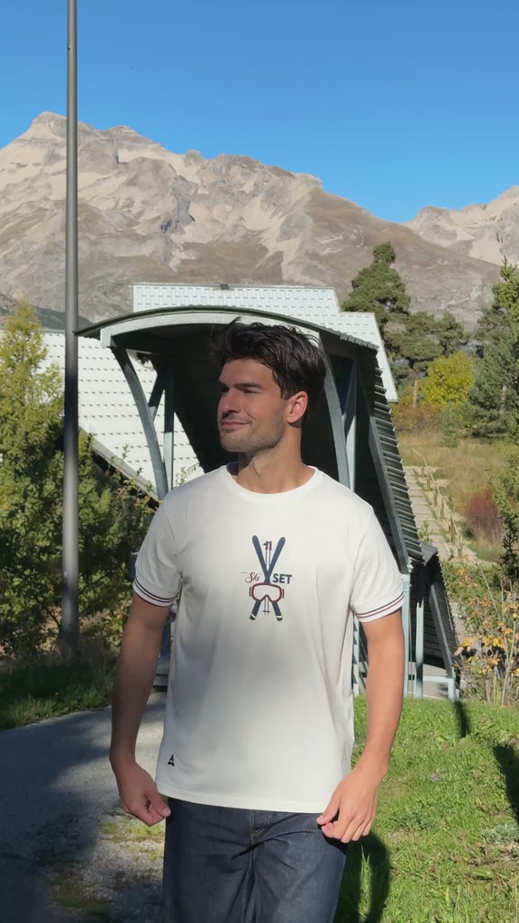t-shirt homme ski set crème coton bio 11

