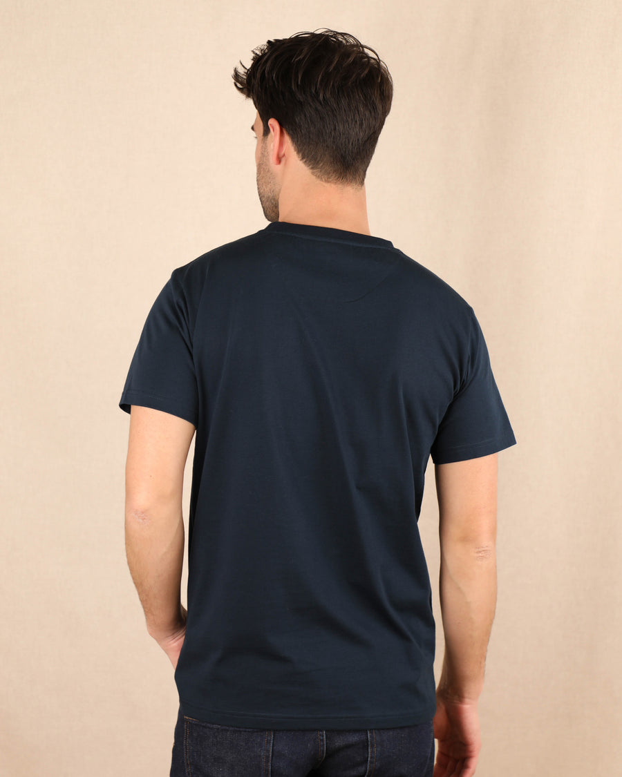 T-shirt bleu de dos