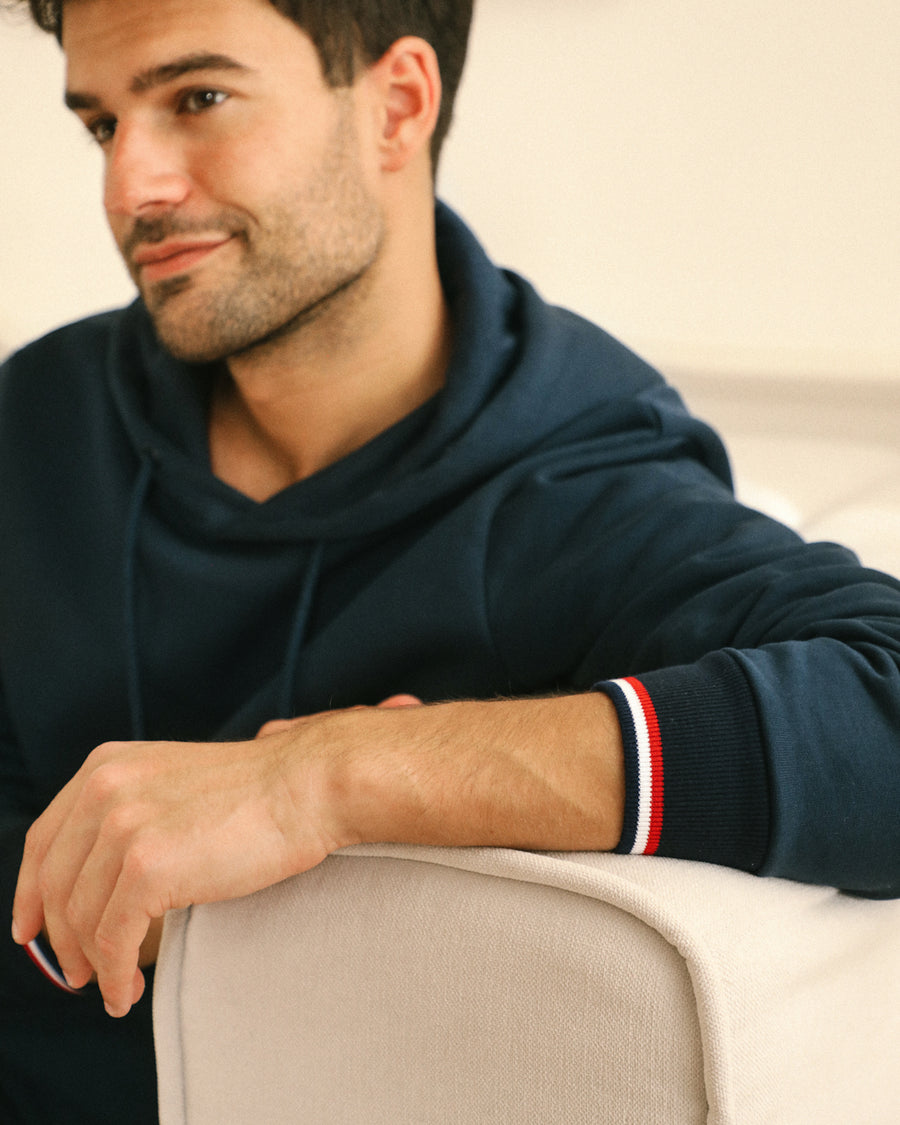 Sweat à capuche bleu