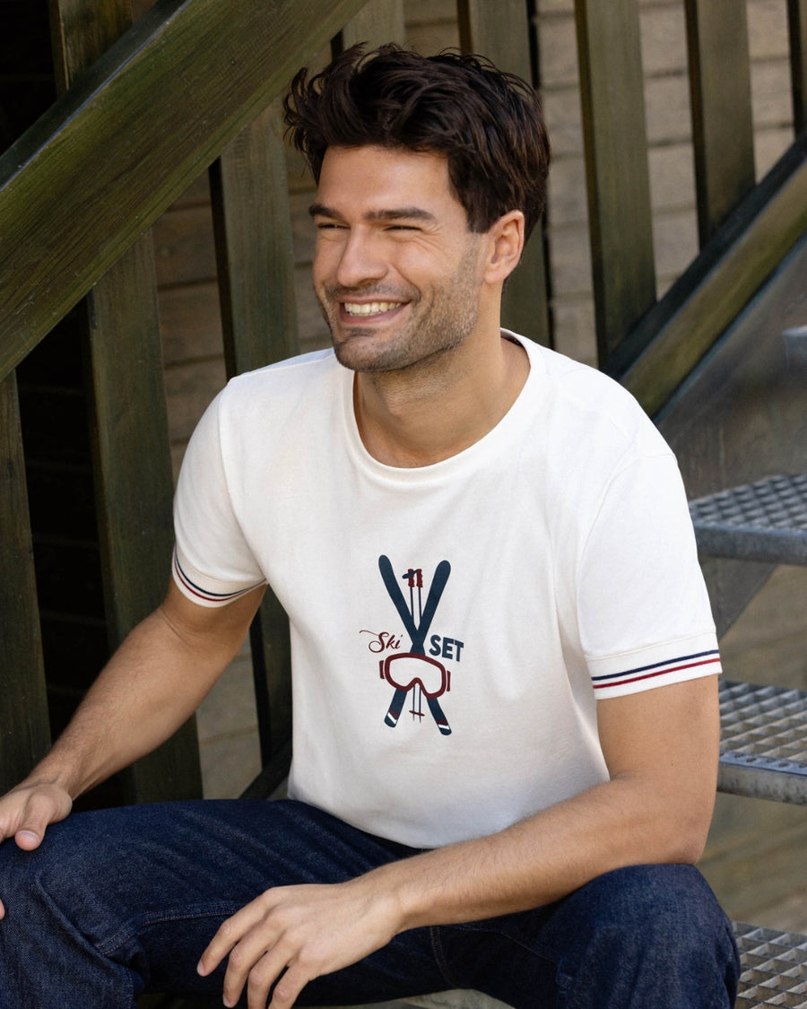 T-SHIRT SKI SET CRÈME | COTON BIO