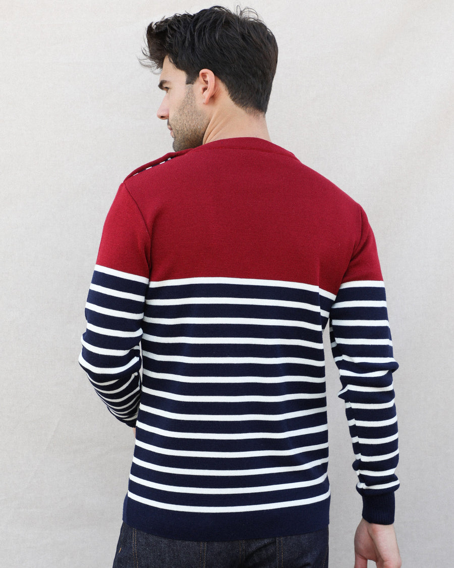 Pull Colin Bordeaux - Made in France