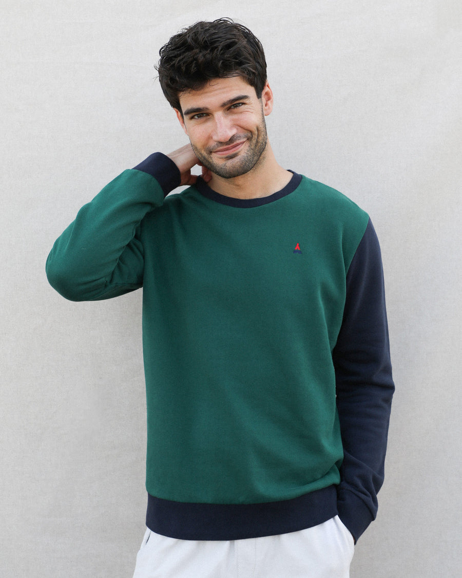Sweatshirt vert coton 