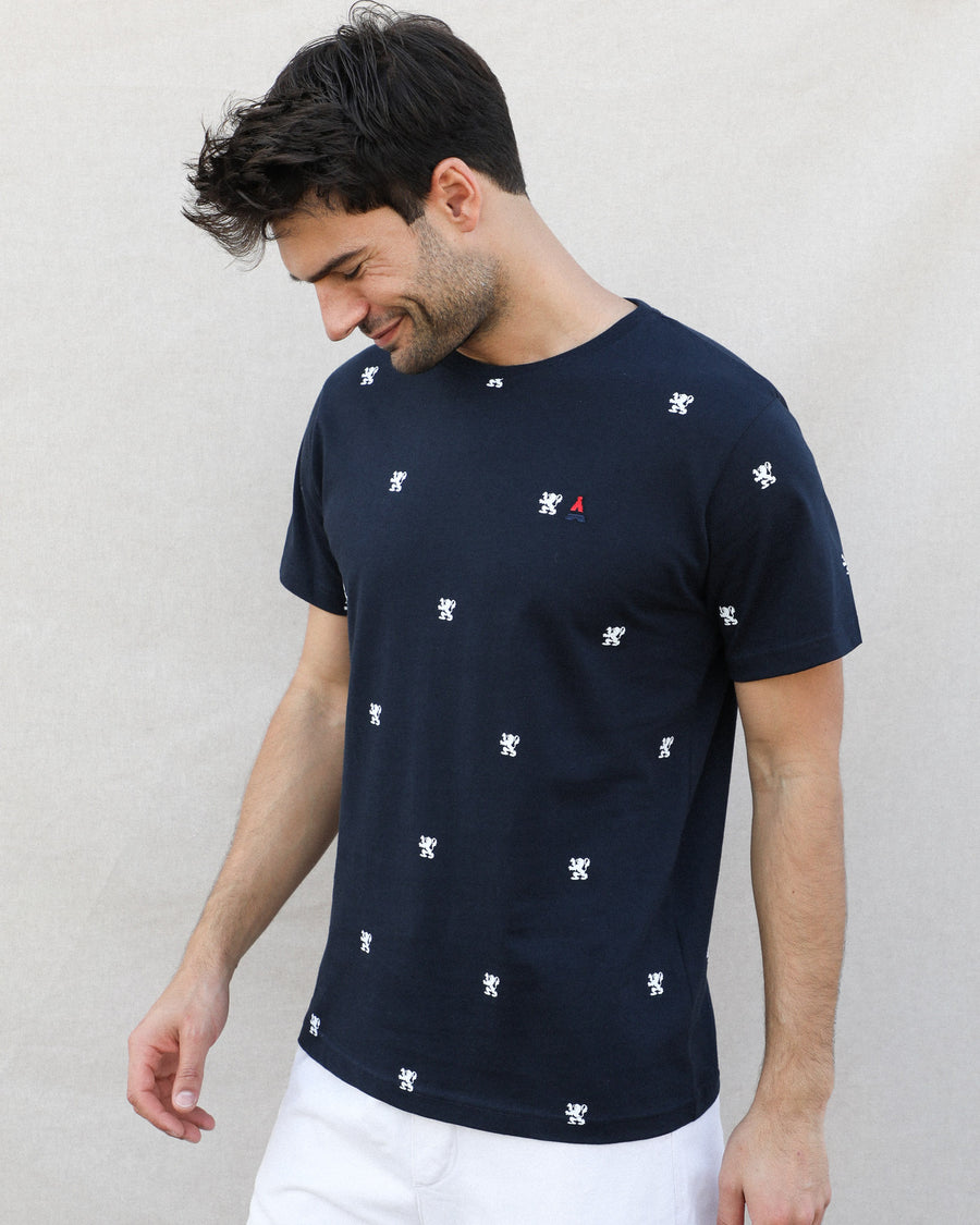 T-SHIRT COTON BIO | LION BLEU MARINE | MAISON FT X VILLE DE LYON