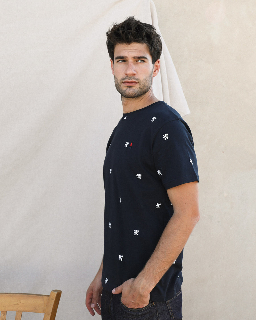 T-SHIRT COTON BIO | LION BLEU MARINE | MAISON FT X VILLE DE LYON