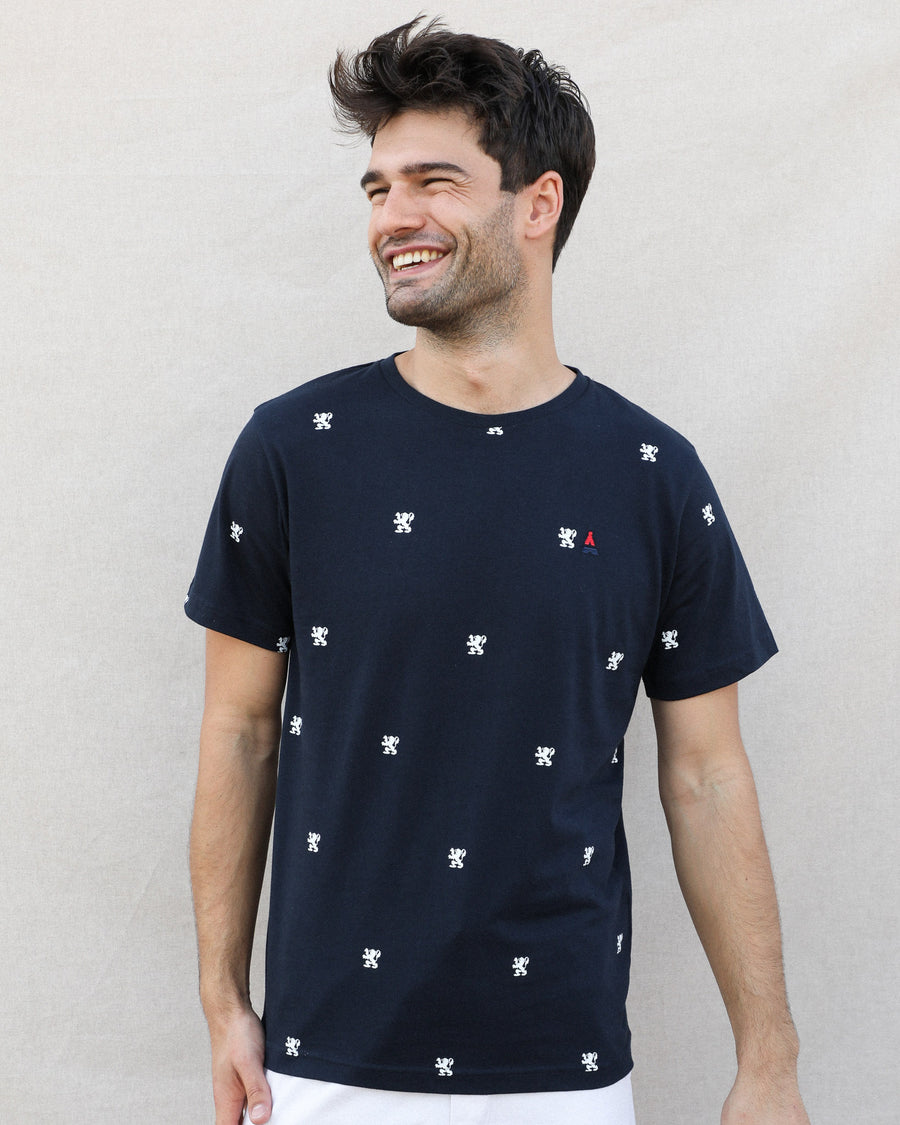 T-SHIRT COTON BIO | LION BLEU MARINE | MAISON FT X VILLE DE LYON
