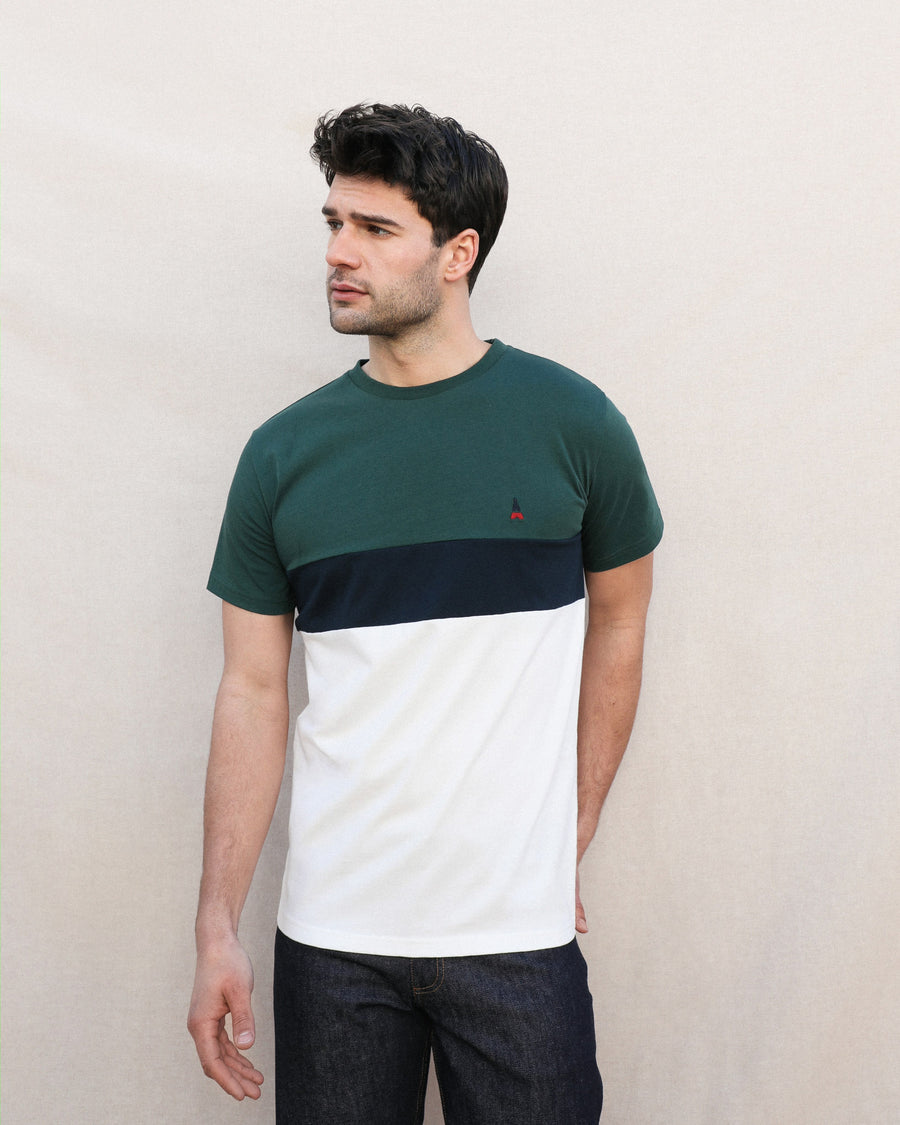 T-SHIRT HOMME COTON BIO | TRISTAN | TRICOLORE