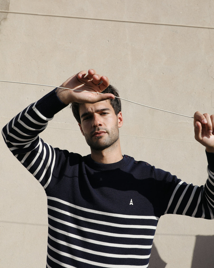 Pull rayé made in france