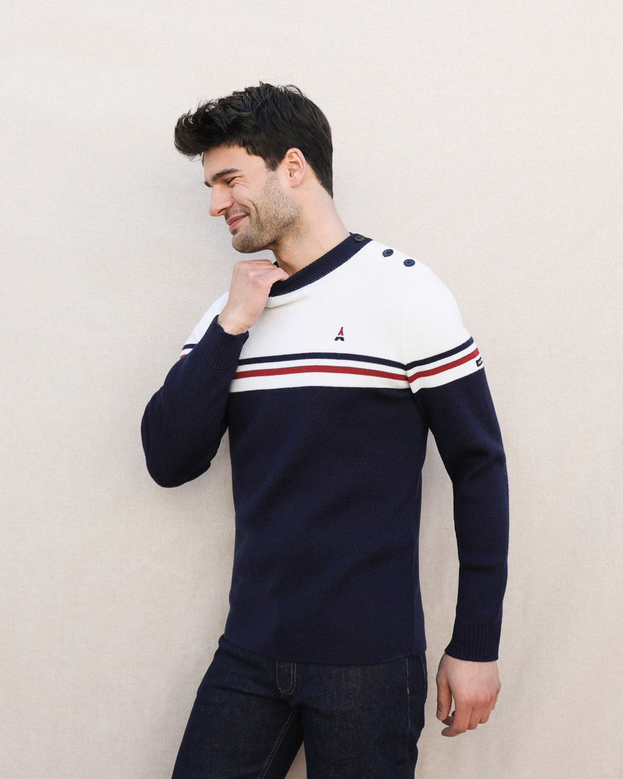 pull en laine blanc made in France 