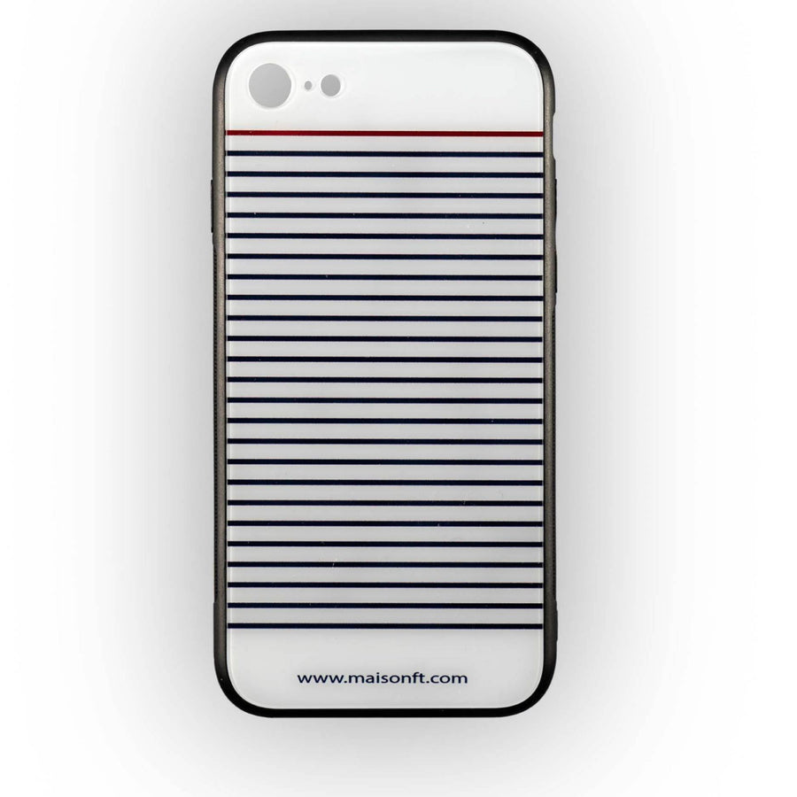 Coque Iphone Marinière Blanche - Made in France Coque d'Iphone - Maison FT made in France ou Bio