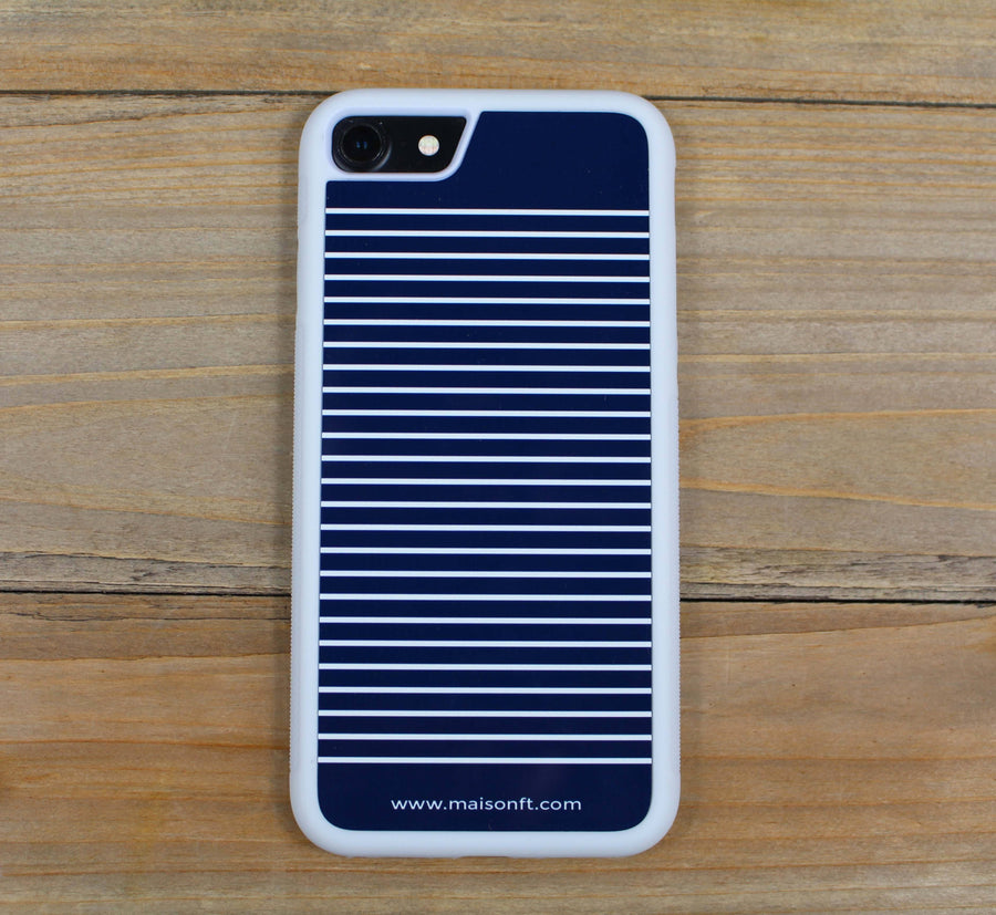 Coque Iphone Marinière Bleu - Made in France Coque d'Iphone - Maison FT made in France ou Bio