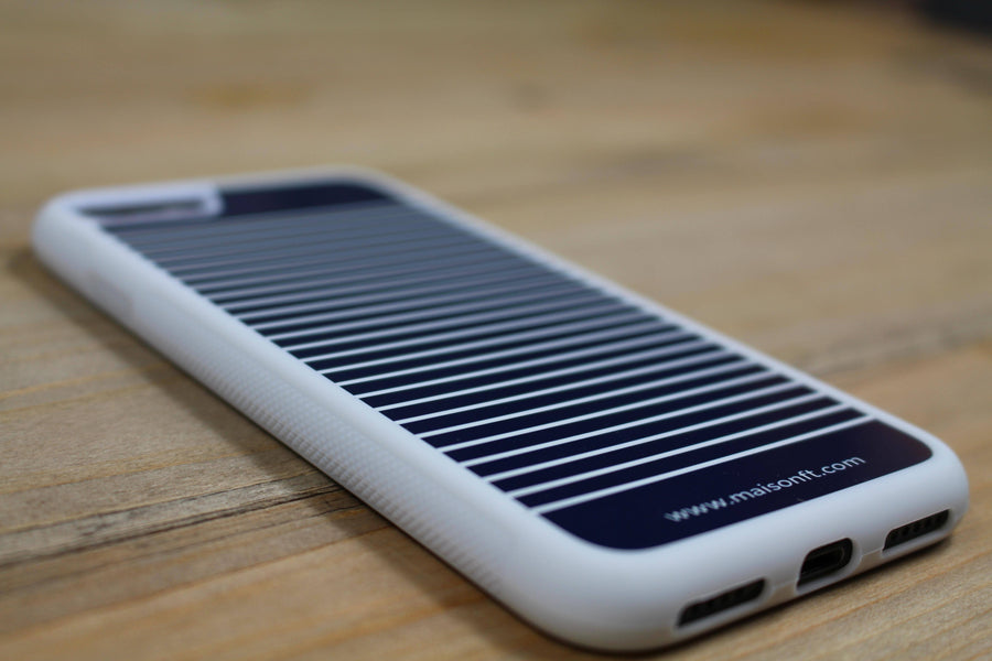 Coque Iphone Marinière Bleu - Made in France Coque d'Iphone - Maison FT made in France ou Bio