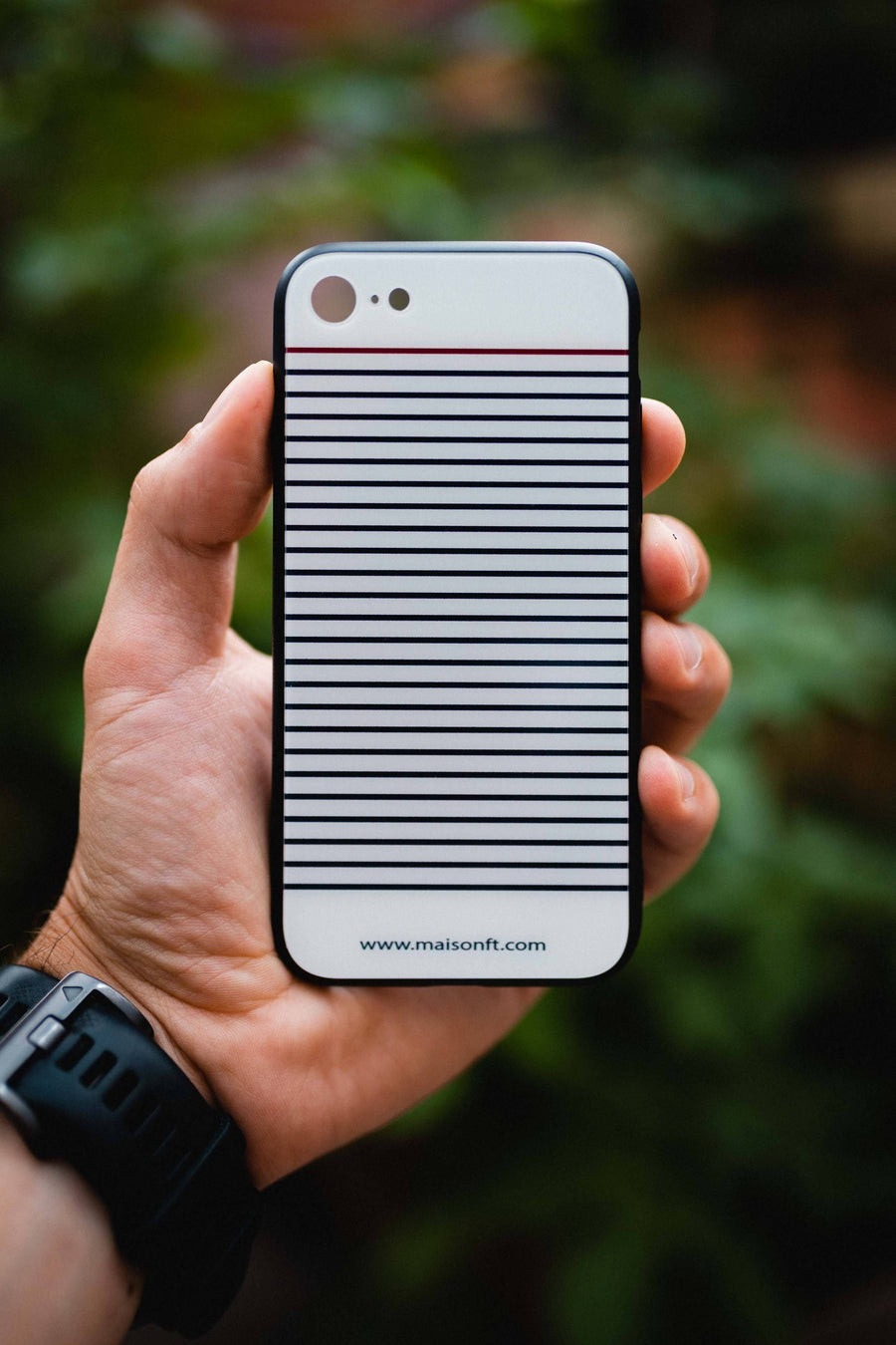 Coque Iphone Marinière Blanche - Made in France Coque d'Iphone - Maison FT made in France ou Bio