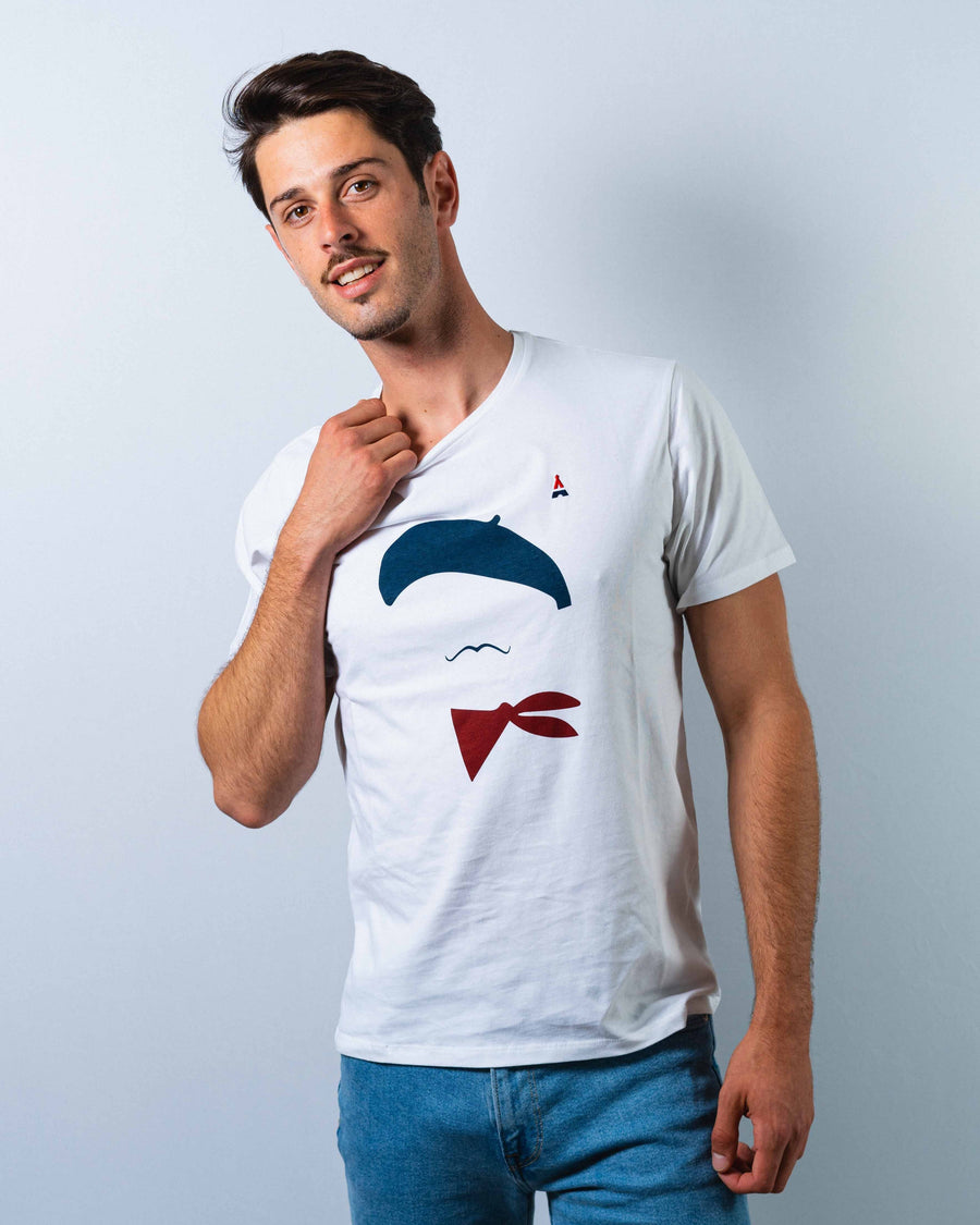 T-SHIRT HOMME Moustache - COTON BIO T-shirt bio - Maison FT made in France ou Bio