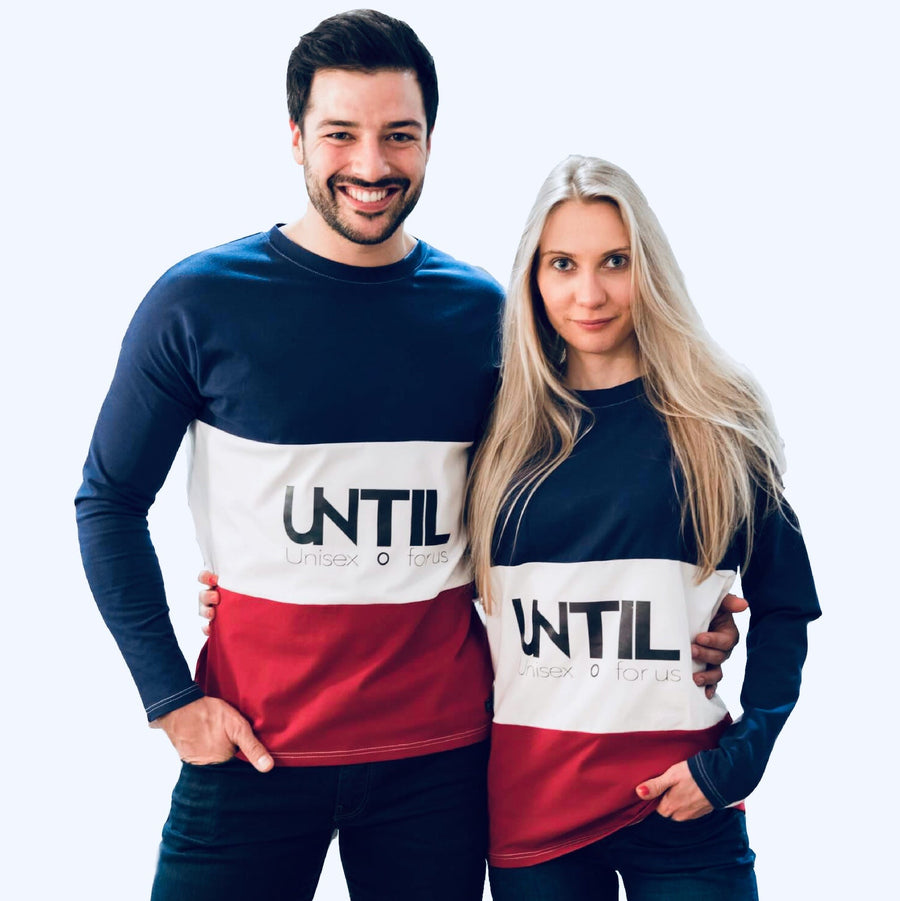 T-SHIRT UNISEXE TRICOLORE MANCHES LONGUES | COTON | UNTIL X MAISON FT