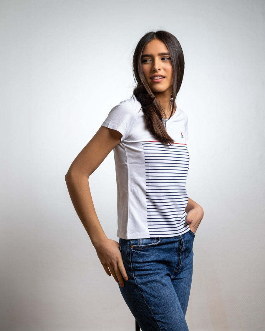 T-SHIRT FEMME Marinière - COTON BIO T-shirt femme bio - Maison FT made in France ou Bio