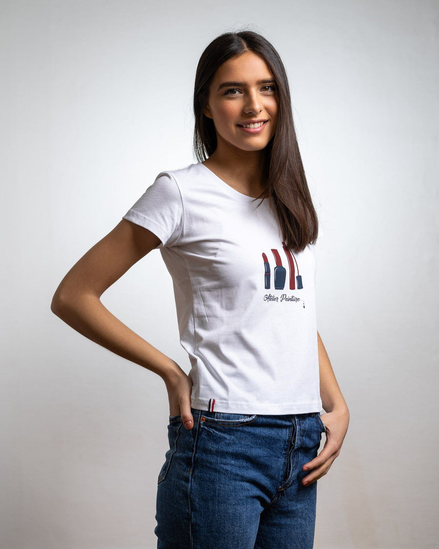 T-SHIRT FEMME Atelier Peinture - COTON BIO T-shirt femme bio - Maison FT made in France ou Bio