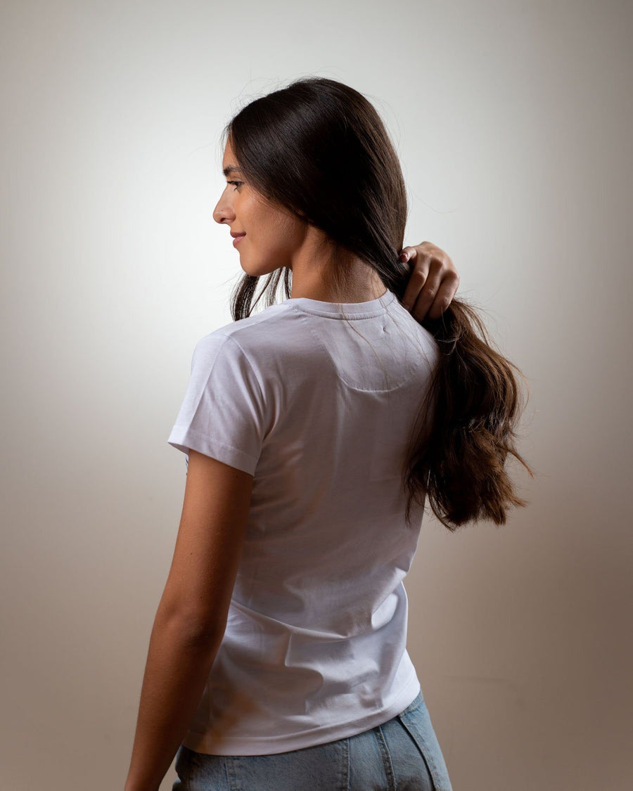 T-SHIRT Femme Marinière col V - Coton Bio