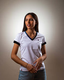 T-SHIRT Femme Blanc col V - Coton Bio