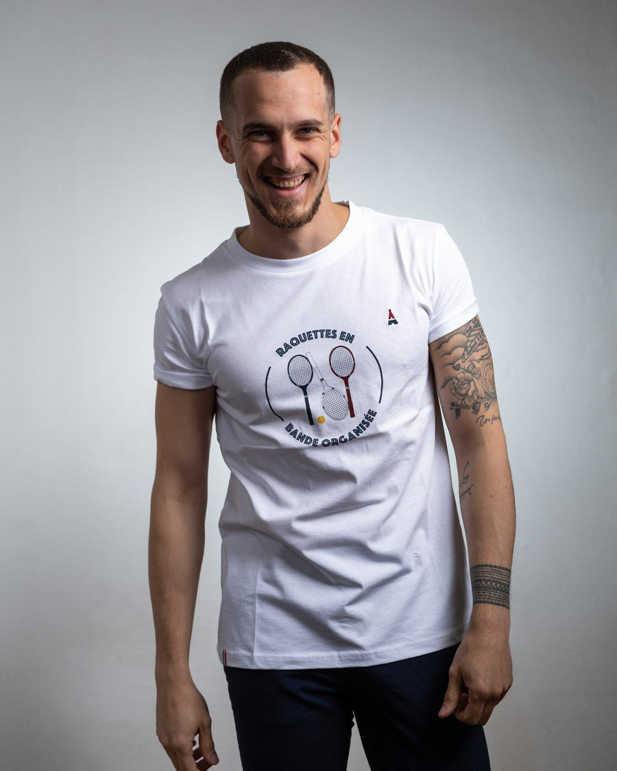 T-SHIRT Homme Raquette - Made in France T-shirt MIF - Maison FT made in France ou Bio