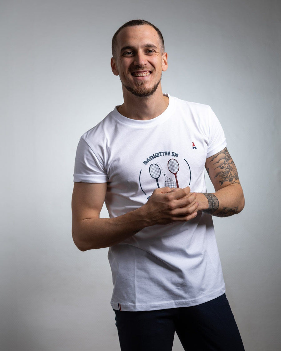 T-SHIRT Homme Raquette - Made in France T-shirt MIF - Maison FT made in France ou Bio