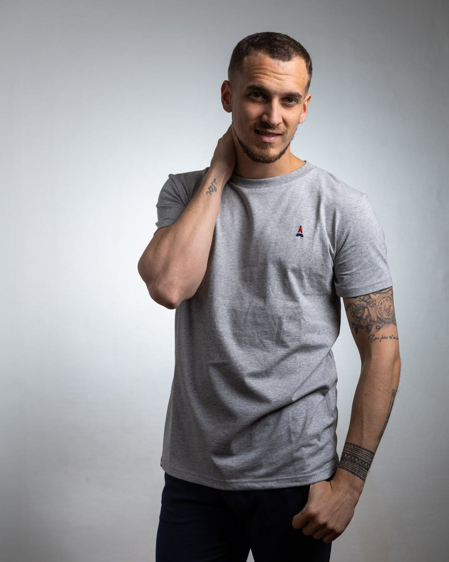 T-shirt HOMME simple gris - COTON BIO T-shirt bio - Maison FT made in France ou Bio