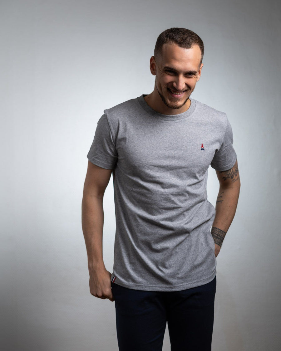 T-shirt HOMME simple gris - COTON BIO T-shirt bio - Maison FT made in France ou Bio