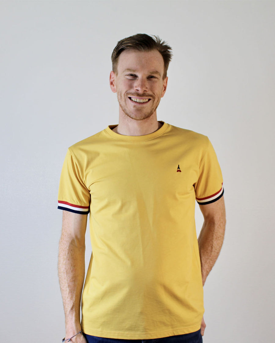 T shirt jaune moutarde homme 2025
