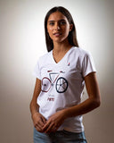 T-SHIRT Femme Guidon Futé col V - Coton Bio