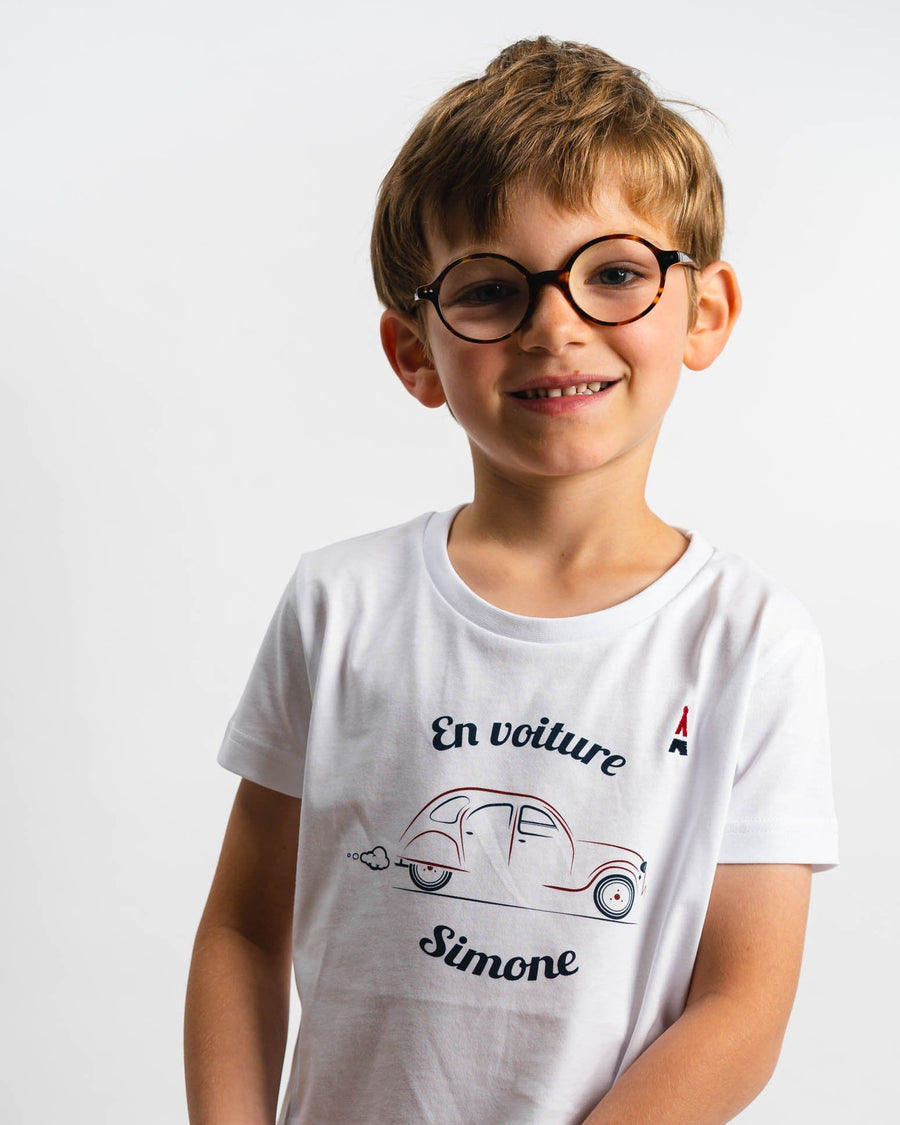 T-shirt En Voiture Simone - 100% Coton Bio Bleu - Des cadeaux pour un  homme